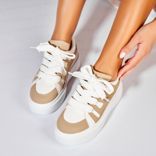 Adidași de damă Piele Ecologica Kaki Adara - Img 2