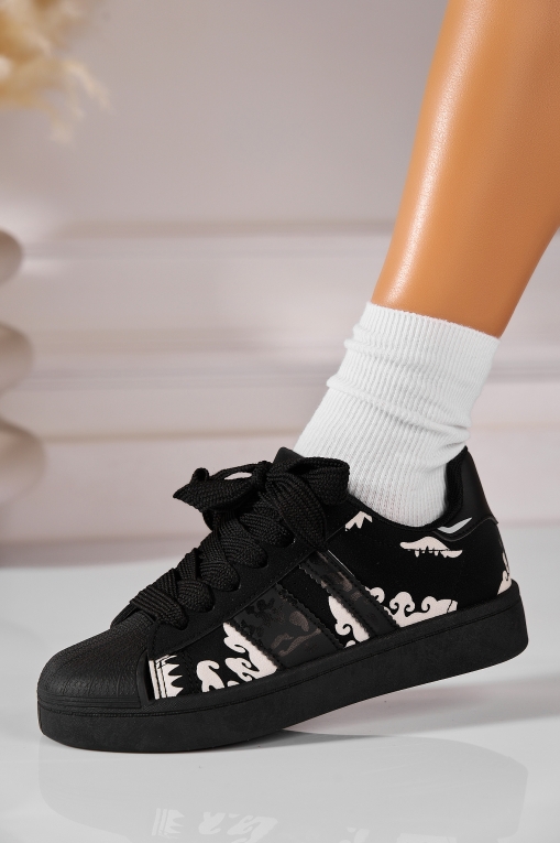 Adidași de damă Piele Ecologica Negru Anezka - Img 2