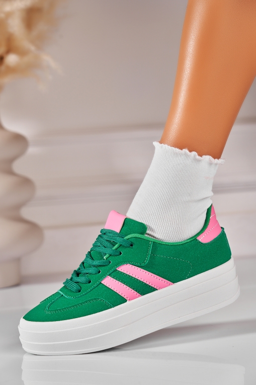 Adidași de damă Piele Ecologica Verde Keyra - Img 3