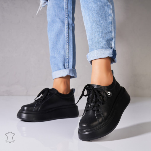 Adidasi Piele Naturala Negri Tryce - Img 4