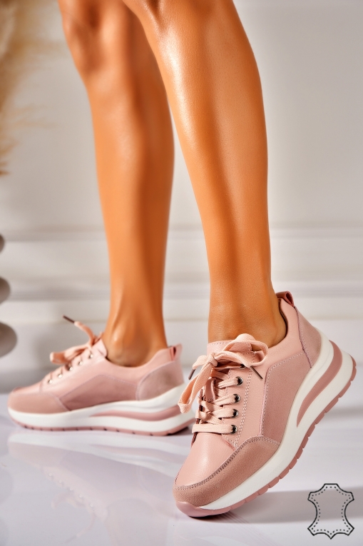 Adidasi Piele Naturala Roz Kynlei - Img 4