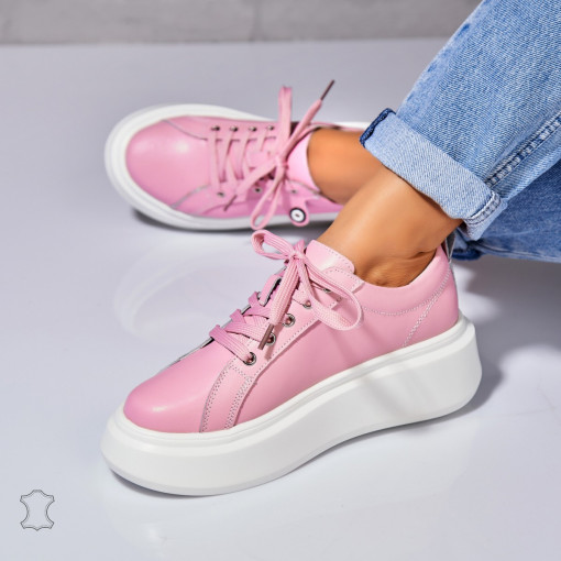 Adidasi Piele Naturala Roz Tryce - Img 3