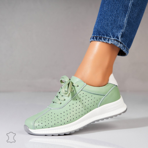 Adidasi Piele Naturala Verzi Maryjane - Img 4