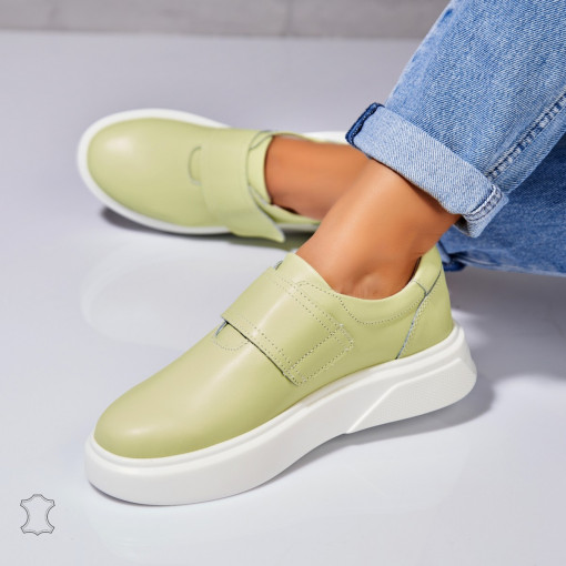 Adidasi Piele Naturala Verzi Zeyda - Img 2