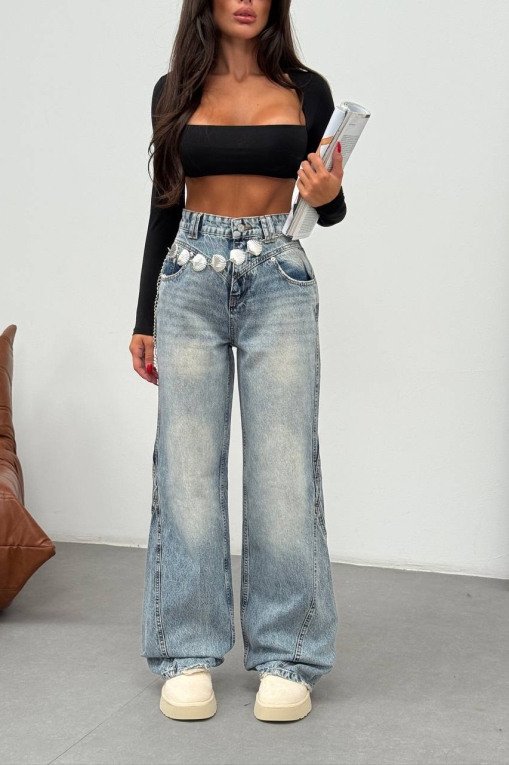 Blugi Damă Oversize Albastri Cyanne - Img 2