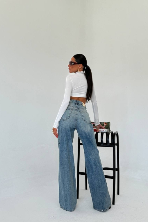 Blugi Damă Oversize Albastri Xiomara - Img 3
