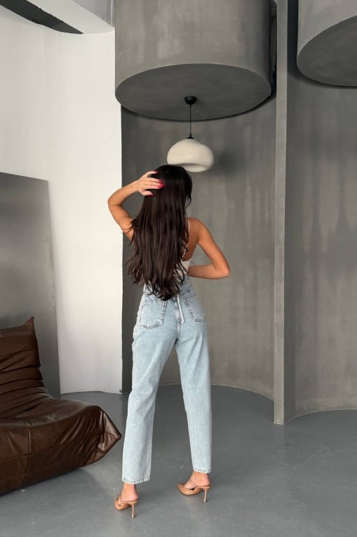 Blugi Mom Fit Albastri Lorelei - Img 2