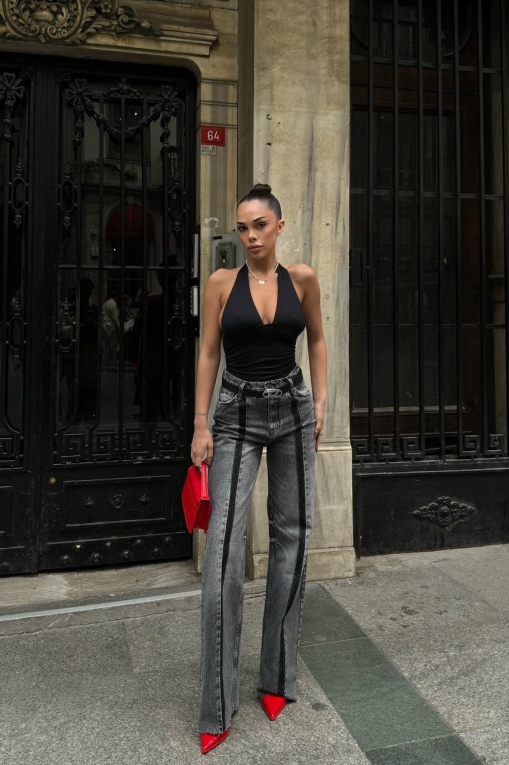 Blugi Regular Fit Gri Estelle - Img 4