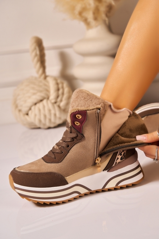 Ghete Dama Imblanite Maro din Piele Ecologica Intoarsa Savys - Img 4