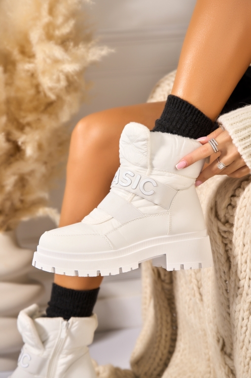 Ghete Dama Toamna Albe din Piele Ecologica Lylia - Img 2