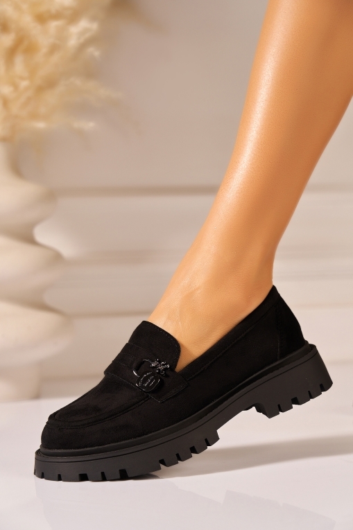 Loafers Dama Piele Ecologica Intoarsa Negri Brinley2 - Img 2