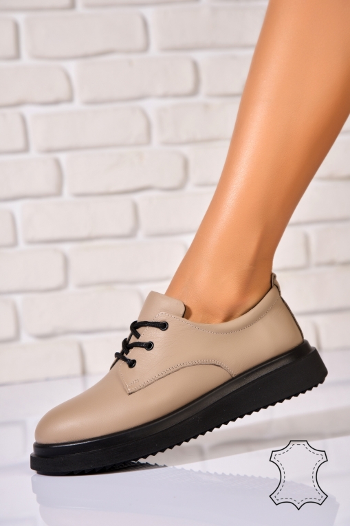 Mocasini dama Piele Naturala Bej Islay - Img 3