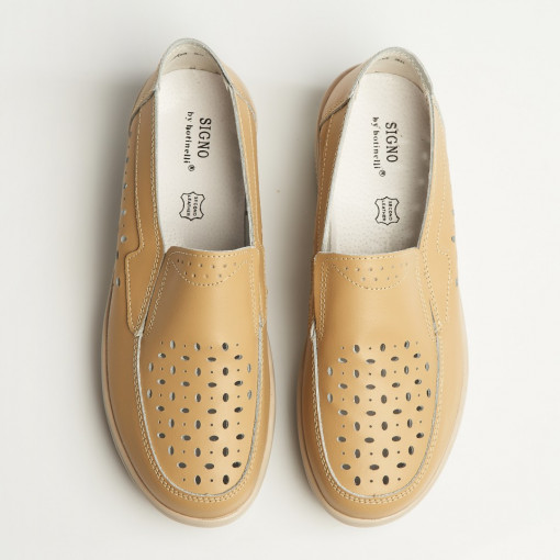 Mocasini dama Piele Naturala Bej Nazari - Img 4