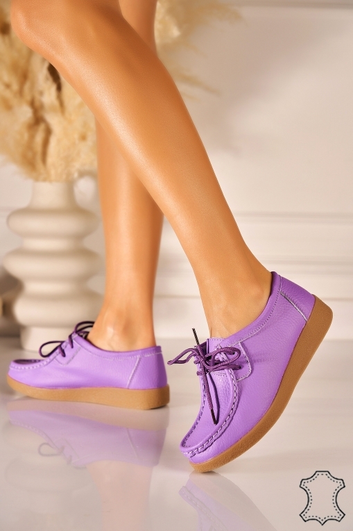 Mocasini dama Piele Naturala Mov Harla - Img 3