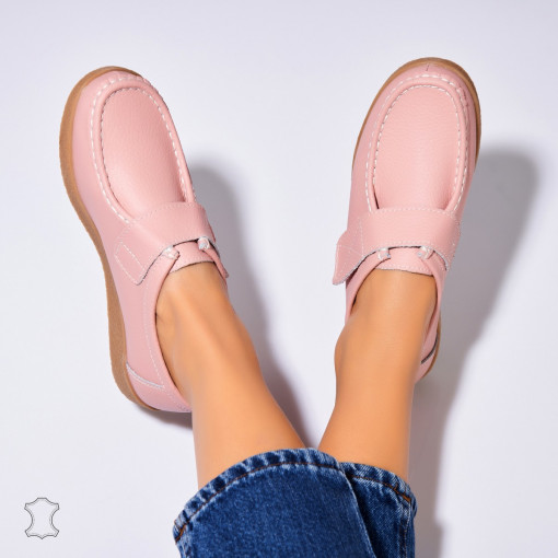 Mocasini dama Piele Naturala Roz Genesi - Img 3