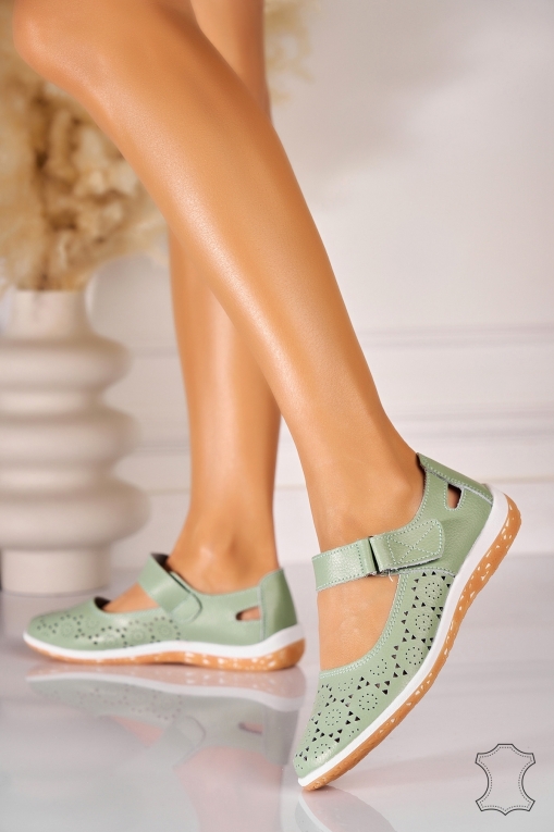 Mocasini dama Piele Naturala Verzi Abigail - Img 2
