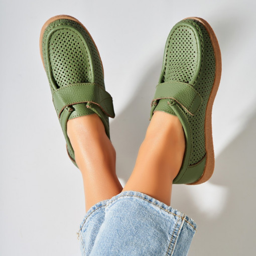 Mocasini dama Piele Naturala Verzi Takari - Img 3