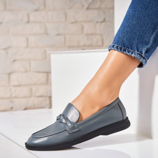 Pantofi dama casual Albastri din Piele Ecologica Osmara - Img 3