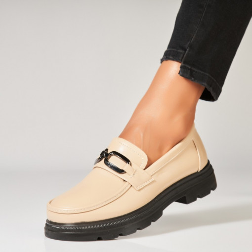 Pantofi dama casual Bej din Piele Ecologica Hyui - Img 2