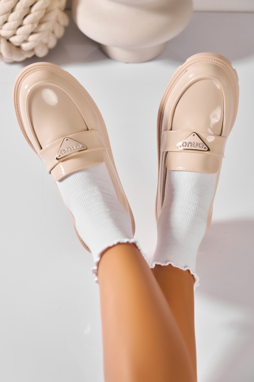 Pantofi dama casual Bej din Piele Ecologica Lacuita Safire - Img 2