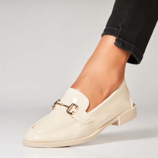 Pantofi dama casual Bej din Piele Ecologica Lacuita Shreya - Img 2