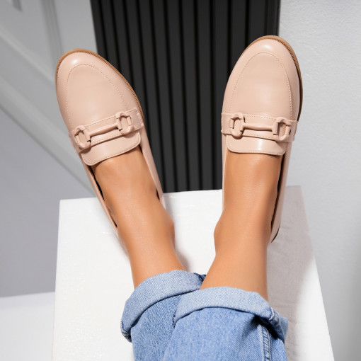 Pantofi dama casual Bej din Piele Ecologica Raima - Img 2