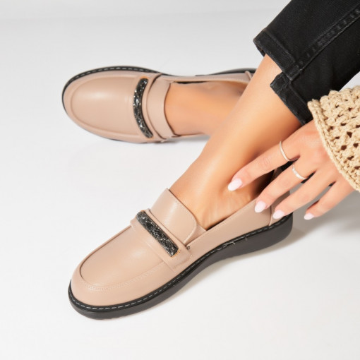 Pantofi dama casual Camel din Piele Ecologica Ruuka - Img 2