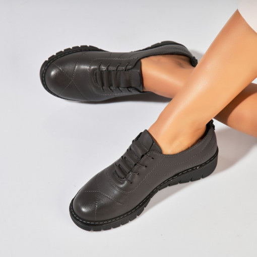 Pantofi dama casual Gri din Piele Ecologica Avaley - Img 2