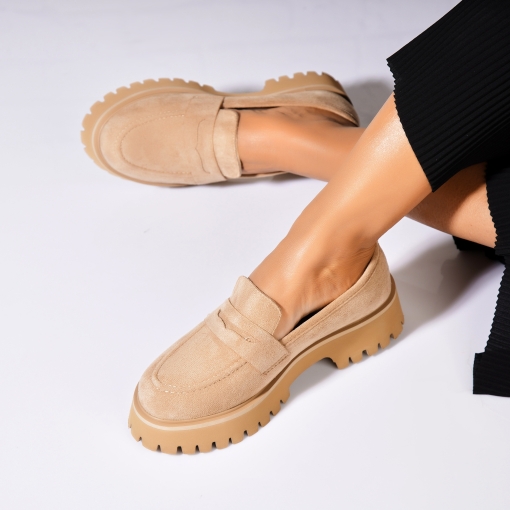 Pantofi dama casual Kaki din Piele Ecologica Intoarsa Zelaya - Img 2