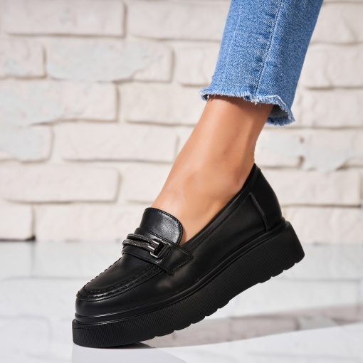 Pantofi dama casual Negri din Piele Ecologica Amory - Img 2