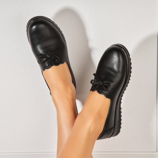 Pantofi dama casual Negri din Piele Ecologica Cecily - Img 2