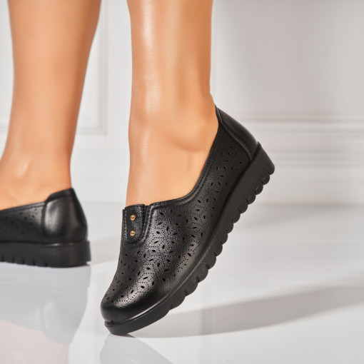Pantofi dama casual Negri din Piele Ecologica Hari - Img 3