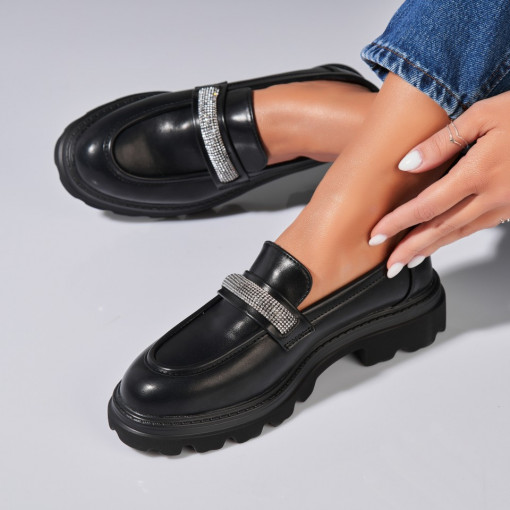 Pantofi dama casual Negri din Piele Ecologica Kezia - Img 2