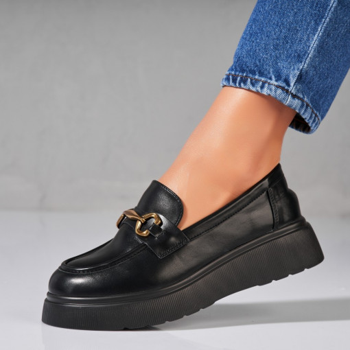 Pantofi dama casual Negri din Piele Ecologica Kiyah - Img 3