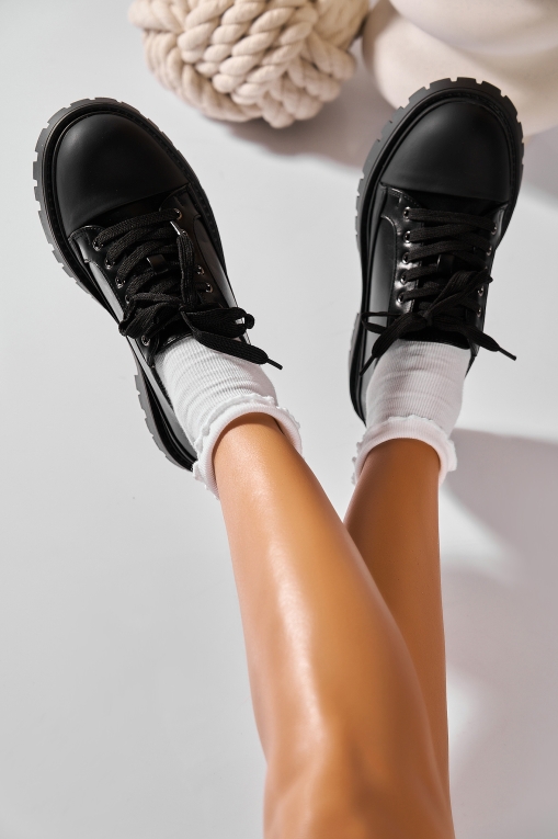 Pantofi dama casual Negri din Piele Ecologica Maraki - Img 3