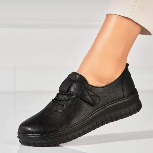 Pantofi dama casual Negri din Piele Ecologica Miani - Img 2
