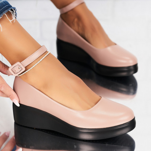 Pantofi dama casual Nude din Piele Ecologica Tamara - Img 2