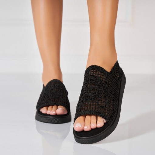 Sandale fara Toc din Textil dama Negre Avalynn - Img 3