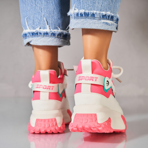 Sneakersi dama Piele Ecologica Fucsia Zalina - Img 2