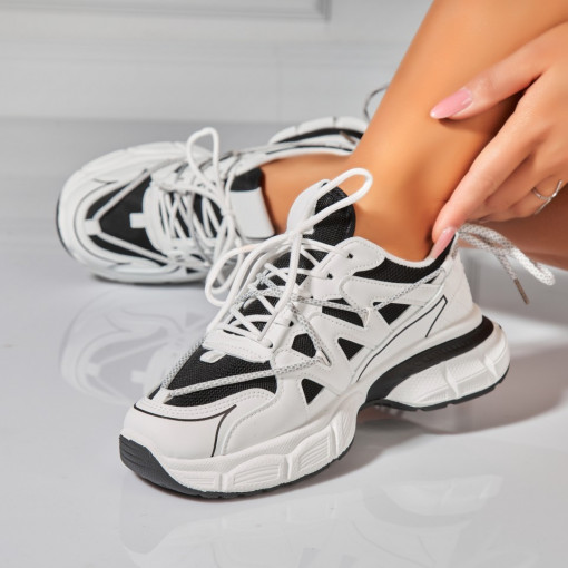 Adidasi Dama Albi din Piele Ecologica Skyela - Img 3