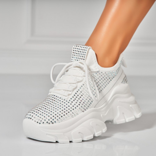 Adidasi Dama Albi din Textil Orien - Img 3