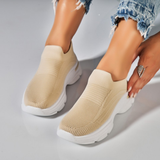 Adidasi Dama Bej din Textil Dawna - Img 2