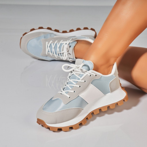 Adidasi Dama Gri din Piele Ecologica Muskan - Img 2