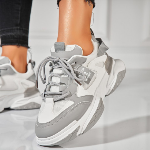 Adidasi Dama Gri din Piele Ecologica Ruth - Img 2