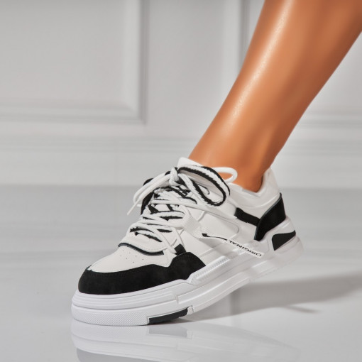 Adidasi Dama Negri din Piele Ecologica Aison - Img 2