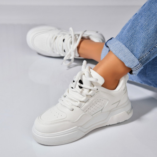 Adidași damă Piele Ecologica Alb Anyra - Img 2