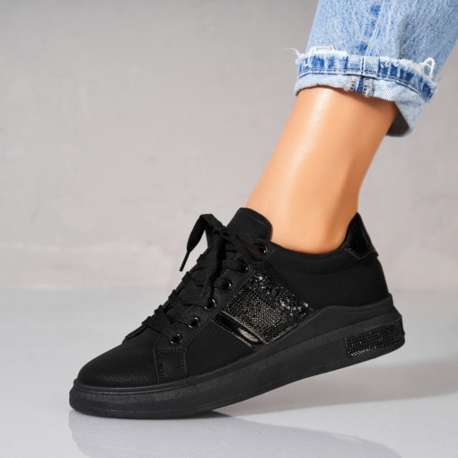 Adidași damă Piele Ecologica Negru Aleha - Img 3