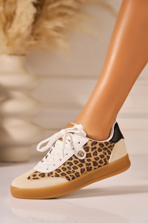 Adidași de damă Animal Print din Piele Ecologica Intoarsa Romey - Img 3