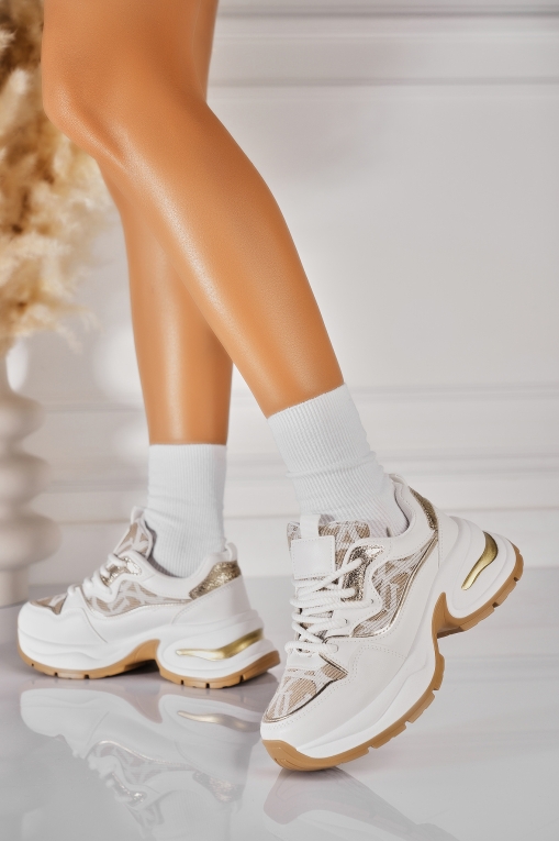 Adidași de damă Piele Ecologica Alb Mykala - Img 3