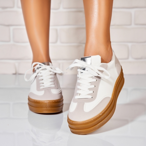 Adidași de damă Piele Ecologica Alb Subrya - Img 2